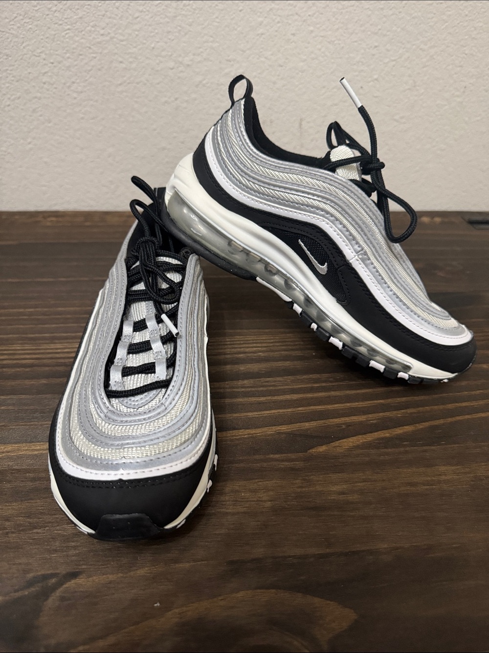 Nike Silver and Black Air Max 97 Running Sneakers